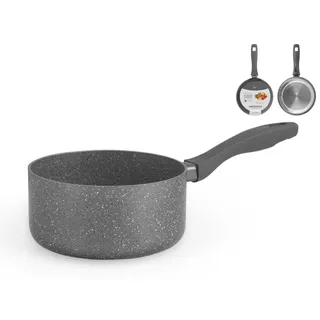 H&h Kasserolle Ein Griff Antihaft Stone Induktion Grau