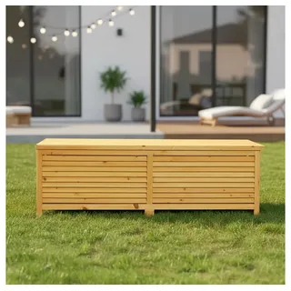 MuCoLa - 140CM Holz Auflagenbox Kissenbox Gartenbox Gartentruhe Auflagen Truhe Holztruhe