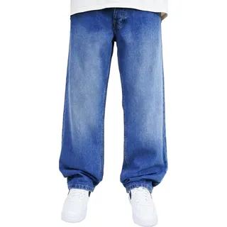 DADA Loose Fit Jeans mit Print Baggy Pants Größe: 38W - Blau