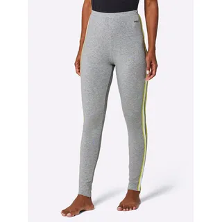 Leggings FEEL GOOD, Damen, Gr. 52/54, Normalgrößen, grau (grau, meliert), 95% Baumwolle, 5% Elasthan, unifarben, Hosen Leggings