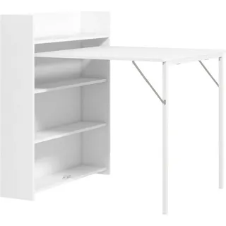 Homcom Esstisch Klappbar Küchentisch mit 4-stufigen Regalen für 3 Personen, Klapptisch Moderner Esszimmertisch für kleine Räume, Küche, Esszimmer, Esstische