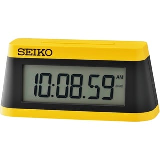 Seiko Clocks Wecker LCD QHL091Y, eckig, Gelb-schwarz