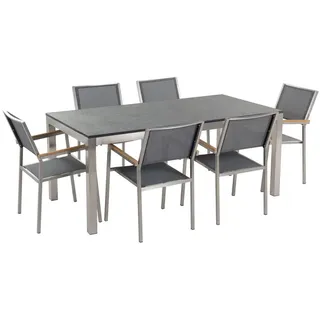Beliani Grosseto Set 6-tlg. Schwarz/Grau