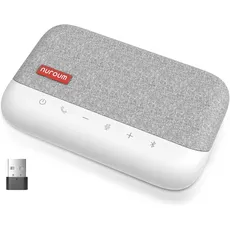 Nuroum A15 Bluetooth Konferenzlautsprecher mit 4 Mikrofonen, 3m 360° Spracherkennung, Rauschunterdrückung, Anschluss per Bluetooth/Dongle/USB-A/C, Kompatibel mit Teams/Zoom für Büro/Home-Office/Reise