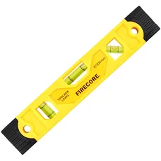 Firecore Wasserwaage 230mm mit Magnet, Torpedo Level mit 3 Bubble Spirit Level 45 °, 90 ° & 180° - FSL230PC