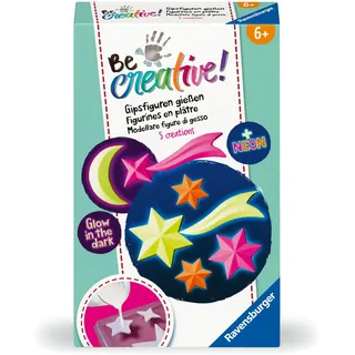 Ravensburger BeCreative Leuchtsterne - Bastelset ab 6 Jahre | Gipsfiguren gießen und bemalen, Geschenk für Mädchen und Jungen