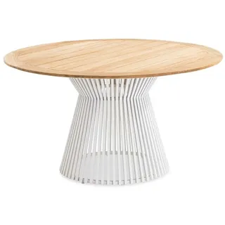 Niehoff Gartentisch Ø 140 x 76 cm Weiß/Grau