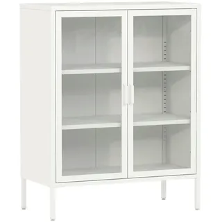 [en.casa] - Sideboard Fauske 80x40x101,5cm Weiß