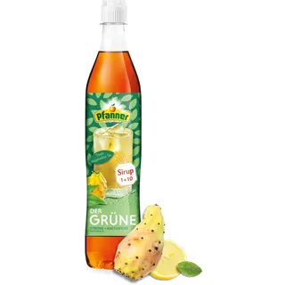 Pfanner Der Grüne Zitrone-Kaktusfeige Sirup – 1 x 700 ml Getränkesirup - ergibt über 7 Liter Eistee - grüner Tee