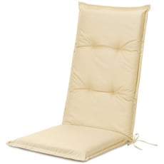 JEMIDI 1x Gartenstuhl Auflage Polster - 100% Polyester Hochlehner Stuhlauflage mit Bändern - wasserabweisend pflegeleicht - mit Schaumstofffüllung - 120x50cm