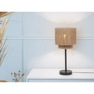 Große Skandinavische LED Nachttischlampe im Boho Style für Schlafzimmer, H: 45cm - Schwarz