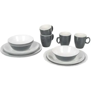 Bo-Camp - Geschirr - 100% Melamin - 16-teilig - Grau