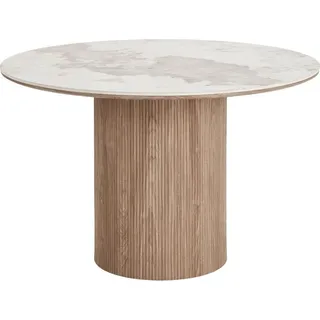 Isa Esstisch Ø120cm Keramik weiß. - Weiß
