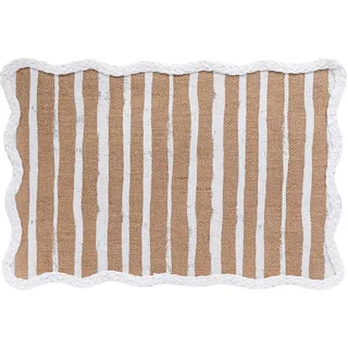 Tischset, rechteckig, aus Jute und Papier, gewellter Rand, 43,5 x 29 cm, gestreift, 6 Stück