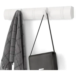 OEM Wandgarderobe Flip 5 Haken Klappbar Weiß