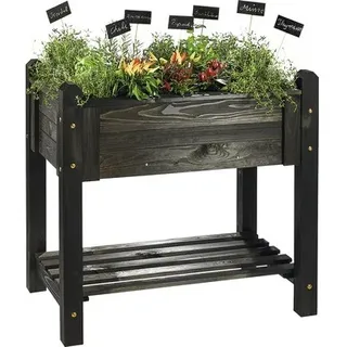 Hochbeet auf Stelzen Basic ohne Rollen 90x60x85 cm schwarz