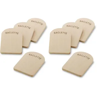 Kela Set 4teilig BAAR, Brettchen Holz 14 x 9,5 cm, Buchenholz, Zubehör Untersetzer, Raclette Parkplatz, 2er Pack, 4