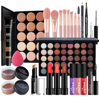 MKNZOME Beauty Adventskalender 2025-25St Schminkkasten Make Up Set, Professionelles Kosmetik Schmink Set für Frauen mit Lidschatten Lippengloss Rouge Concealer Usw, Überraschungen für Weihnachten#1