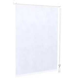 Sekey Verdunklungsrollo ohne Bohren Klemmfix 95 cm breit, Vliesstoff Seitenzugrollo Hitzeschutz Sichtschutz und Sonnenschutz Wandmontage Deckenmontage Klemmrollo, 95 x 130 cm, Weiß Vliesstoff