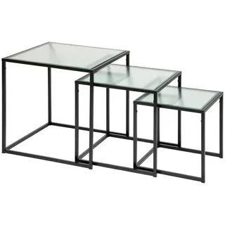 Atmosphera – Beistelltische Aldir – Metall und Hartglas – Schwarz