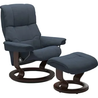 Stressless Relaxsessel Mayfair Mikrofaser 79 x 101 x 73 cm Blau mit Hocker