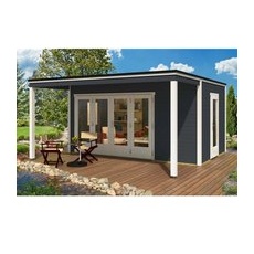 Alpholz Gartenhaus Cubus-Avant 44 Flachdach 480 cm x 480 cm Anthrazit