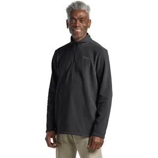 Jack Wolfskin Stehkragenpullover "TAUNUS HZ M" Fleecepullover, Halfzip-Reißverschluss, Stehkragen, schwarz
