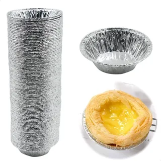 xut Aluminiumfolie Egg Tart Cupcake Form - Diy Backen Törtchenformen Backwerkzeug Für Kleine Kuchen, Muffin, Torten, Pudding, Eierkuchenform, Muffinform, Muffinbackformen, 100PCS