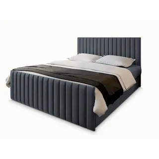 masseno Boxbett mit Bettkasten ¦ grau ¦ Maße cm B: 180 H: 98