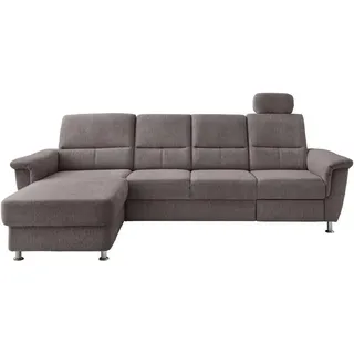 Livetastic Ecksofa , Graubraun , Textil , Uni , Ottomane links, L-Form , 292x165 cm , Made in Eu , Relaxfunktion, seitenverkehrt erhältlich, Rücken echt, USB-Anschluss, Herz-Waage-Funktion, USB-C-Anschluss , Wohnzimmer, Sofas & Couches, Wohnlandschaften, Ecksofas
