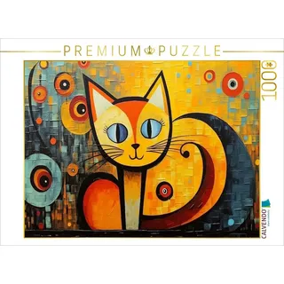 Calvendo Puzzle Katze Im Stil von Wassily Kandinsky II 1000 Teile Lege-Größe 64x48cm Foto-Puzzle für glückliche Stunden