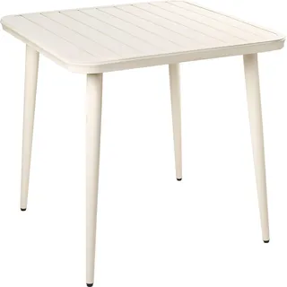 BELIANI Gartentisch Hellbeige Aluminium 80 x 80 cm Quadratisch Klassisch Minimalistisch Modern Metall Gartenmöbel Outdoor - Beige