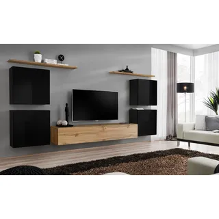 Wohnwand Schrank Wandregal Holz Wohnzimmer Möbel TV Ständer Design Sideboard