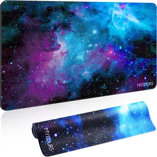 Mydours 1000x600 mm Große Mauspad XXL - Gaming Mauspad mit rutschfeste Gummi und glatte Stoffoberfläche, Einfach Zu Reinigen Schreibtischunterlage für Büro, Tastatur, Maus, Laptop (Universum)