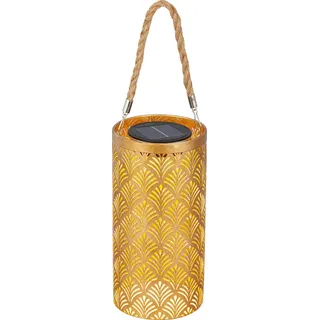 Ambia Garden Solarleuchte , Goldfarben , Metall, Kunststoff, Textil , rund , 24 cm , RoHS, Ce , mit Schalter, transportabel , Dekoration, Gartendeko