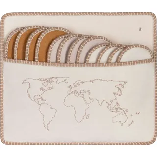 Onvaya ONVAYA® ABS Gästepantoffel | Weltkarte | 6er Set | Antirutsch Sohle | Hausschuhe | Filzpantoffel | Gr. 36-45 Gästehausschuhe