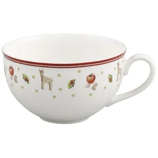 Villeroy & Boch Villeroy und Boch Toy's Delight Milchkaffeetasse, 300 ml, Premium Porzellan, Weiß/Rot