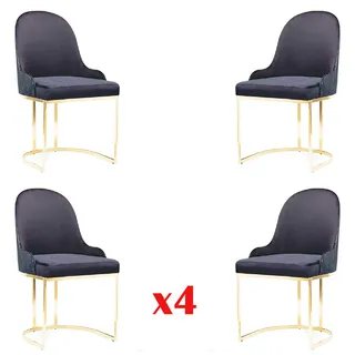 Garnitur Sitz Polster Holz 4x Stühle Möbel Neu Esszimmer Küche Gruppe Set Stuhl - Blau