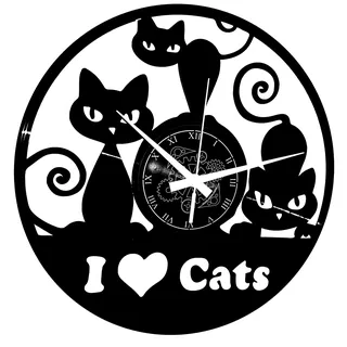 Instant Karma Clocks | Katzen Wanddeko Wanduhr – Verspielte Silhouetten & Modernes Design | Geräuschlosem Quarzwerk | Geschenkidee für Küche, Schlafzimmer, Wohnzimmer