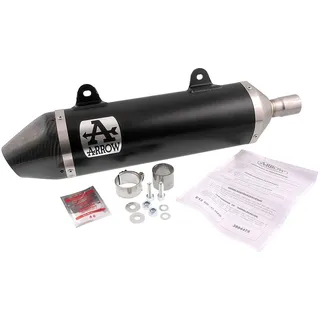 ARROW Um Dsr 125 Ex 18-20 (4t)/sx-rx 125/xsm/xtm 125 Aluminium&carbon Homologierter Schalldämpfer | Silver / Black - Homologated