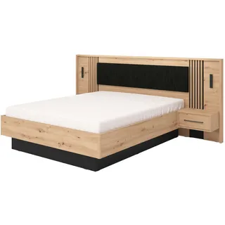 INOSIGN »Ascalon, Liegefläche 160x200cm, gepolstertes Kopfteil« Bettanlage mit 2 Wandpaneelen inkl.Nachttische, 3D-Look durch Lamellen