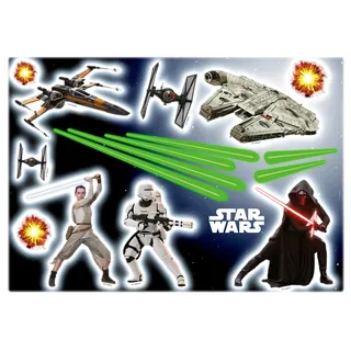 KOMAR Wandtattoo KOMAR "Star Wars EP7 - Größe 50 x 70 cm", schwarz-weiß (schwarz, weiß, grau), B:50cm H:70cm, Folie, Wandtattoos, Wandtattoo, selbstklebend, Wandsticker, Kinderzimmer