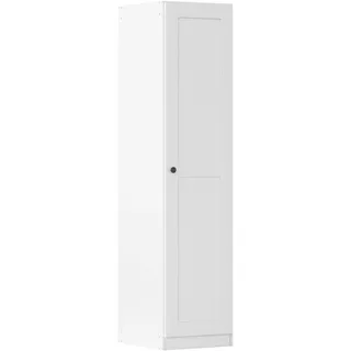 Drehtürenschrank RAUCH "Kleiderschrank Schrank Garderobe Ankleide Schlafzimmerschrank YLVA", weiß, B:45cm H:197cm T:54cm, Holzwerkstoff, Schränke, Drehtürenschrank, skandinavischer Style mit Rahmenfront und Knopfgriffen MADE IN GERMANY