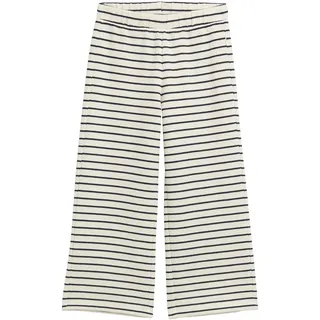 TOM TAILOR Palazzohose mit Struktur, gestreift, weiß