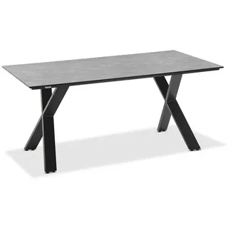 Niehoff Garden Gartentisch , Anthrazit, Grau , Kunststoff , rechteckig , X-Form , 95x76x220 cm , wetterbeständig , Gartenmöbel, Gartentische, Gartentische