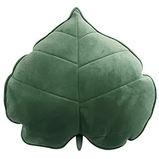 Nicole Knupfer Blatt Plüsch Kissen Pflanze Dekokissen weichem Spielwaren 3D Plüschtier Geburstagsgeschenke Zierkissen (Grün,50CM)