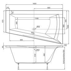 Bild Galia I Modell A Whirlpoolbadewanne 100 x 160 cm