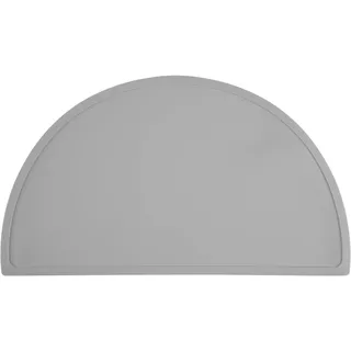 Relaxdays Platzdeckchen Kinder, Halbkreis, rutschfest, abwaschbar, Tisch Silikonmatte Baby, BxT: 41,5 x 24 cm, hellgrau