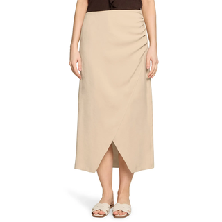 Wickelrock CARTOON "Wickelrock figurbetont", Damen, Gr. 44, braun (light sand), Einsatz: 91% Modal CMD. 9% Polyester PES., Röcke Wickelrock