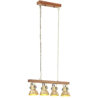 vidaXL Deckenlampe Industriestil Messing E27 Mangoholz - Braun